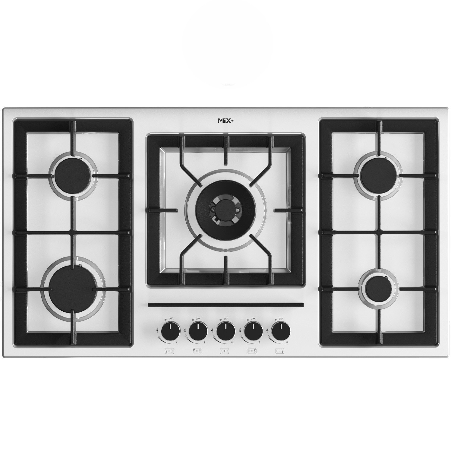 اجاق-گاز-صفحه-ای-استیل-ایتالیایی-پنج-شعله-E518W-میکس-پلاس-MixPlus-
