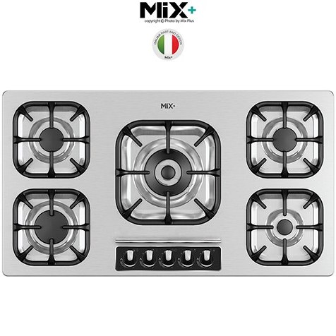اجاق-گاز-صفحه-ای-استیل-ایتالیایی-پنج-شعله-523M-میکس-پلاس-MixPlus-