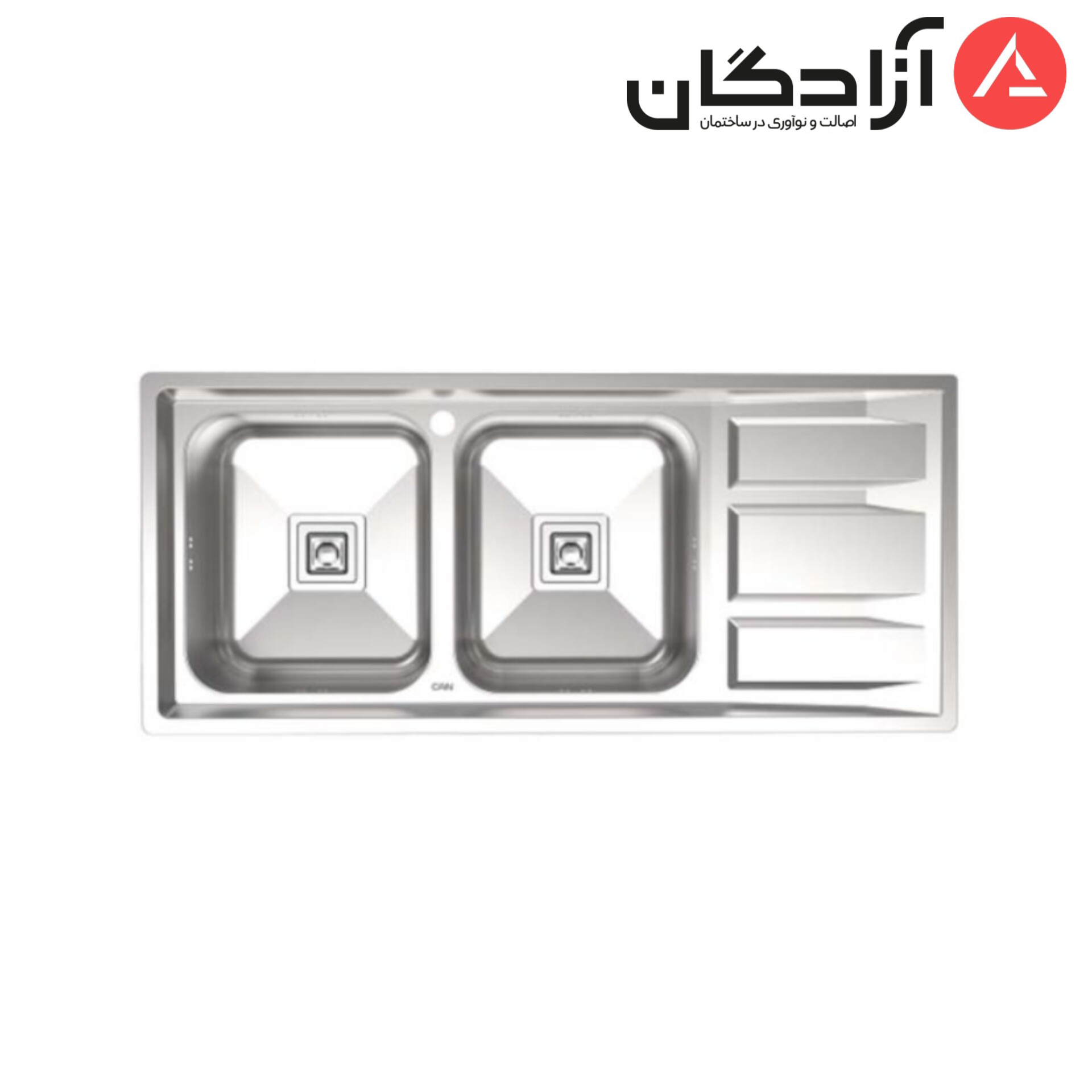 سینک-سینک-دو-لگن-8111-سایز-51-*-5-/-116-ضخامت-ورق-1-کن-فانتزی-توکار-