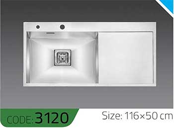 سینک-دست-ساز-3120-ابعاد-116*50-الکا-استیل-Elca-Steel-
