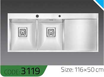 سینک-دست-ساز-3119-ابعاد-116*50-الکا-استیل-Elca-Steel-