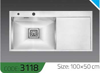 سینک-دست-ساز-3118-ابعاد-100*50-الکا-استیل-Elca-Steel-