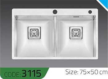سینک-دست-ساز-3115-ابعاد-75*50-الکا-استیل-Elca-Steel-