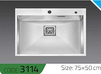 سینک-دست-ساز-3114-ابعاد-75*50-الکا-استیل-Elca-Steel-