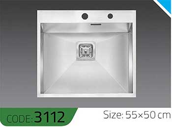 سینک-دست-ساز-3112-ابعاد-55*50-الکا-استیل-Elca-Steel-