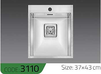 سینک-دست-ساز-3110-ابعاد-37*43-الکا-استیل-Elca-Steel-